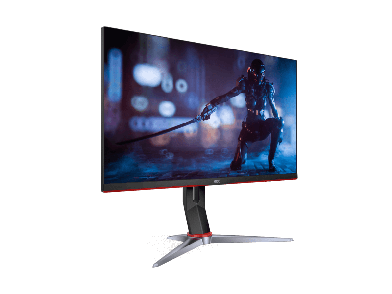 AOC 24G2 24 Frameless Gaming IPS Monitor, FHD 1080P, 1ms 144Hz, Freesync,  HDMI/DP/VGA, Height Adjustable, 3-Year Zero Dead Pixel Guarantee,Black/Red